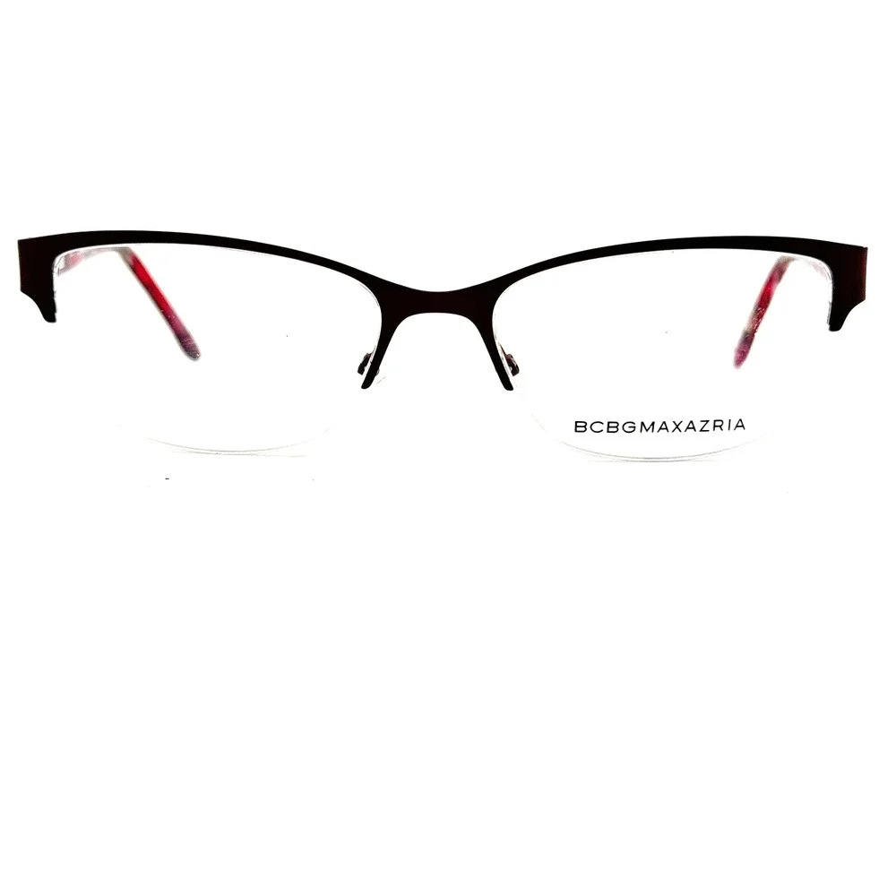 BCBG Maxazria Cat Eye Half Rim Frame Eyeglasses‎ Kana Wine 53 17 135 H13415